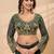 green color thread semi beads embroidered work ready to wear saree with full-stitched free size blouse