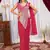 rani_pink color thread sequence embroidered work ready to wear saree with stitch blouse