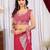 rani_pink color thread sequence embroidered work ready to wear saree with stitch blouse