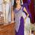 purple color thread sequence embroidered work ready to wear saree with stitch blouse