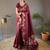 Maroon soft silk blend banarasi jacuard work designer saree with blouse