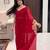 Red color embroidery work with real mirror & pearls hand work 2 styles drape faux georgette saree with stitched blouse