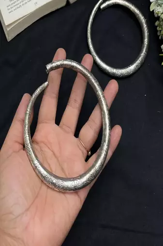 Oxidized german silver anklets||indian traditional kada payal || banajara tribal boho foot jewelry