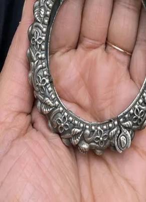 Exclusive elephant crafted silver plated matt finish kada kangan elephant rajwadi 3