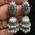 Oxidized silver jhumka earrings with pearls, indian boho bridal drop earrings