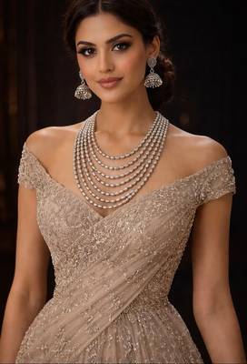Handcrafted silver multi layered matar mala necklace set oxidized indian mohanmala jewelry with jhumka 1