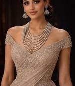 Handcrafted silver multi layered matar mala necklace set oxidized indian mohanmala jewelry with jhumka