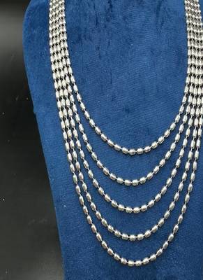 Handcrafted silver multi layered matar mala necklace set oxidized indian mohanmala jewelry with jhumka 2
