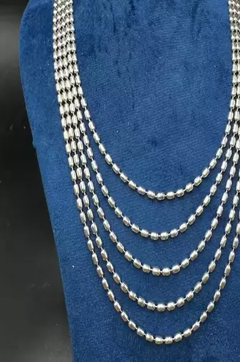 Handcrafted silver multi layered matar mala necklace set oxidized indian mohanmala jewelry with jhumka