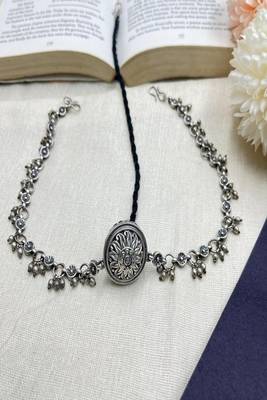 Oxidized silver borla maang tikka: rajasthani bridal headpiece 2