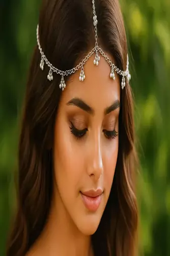 Ghungroo maangtikka for navratri festival | indian forehead jewelry