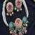 Pink green kundan meenakari choker set, pearl strands