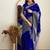 Royal blue soft silk blend banarasi jacuard work designer saree with blouse