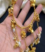 Kashmiri gold ghungroo kaleera bangles for bride – pearl dulhan kaleera bracelet set