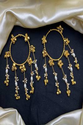 Kashmiri gold ghungroo kaleera bangles for bride – pearl dulhan kaleera bracelet set 4