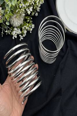 Silver spiral coil arm cuff bangle bracelet chunky statement forearm cuff, minimalist silver tone armlet 4