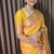 Yellow soft silk blend banarasi jacuard work designer saree with blouse