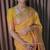 Yellow soft silk blend banarasi jacuard work designer saree with blouse
