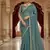 Sky Blue Color Embroidery Work Moss Silk Saree