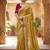 Mustard color Embroidery Jari and Sequance work Space Silk Saree