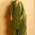 Olive green embroidered suit set with dupatta