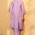 Pastel lilac embroidered chanderi suit set with dupatta