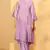 Pastel lilac embroidered chanderi suit set with dupatta
