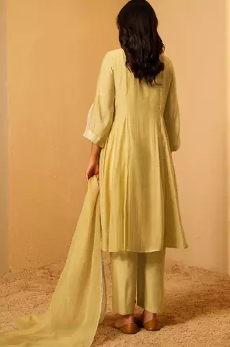 Golden hour chanderi suit set with dupatta