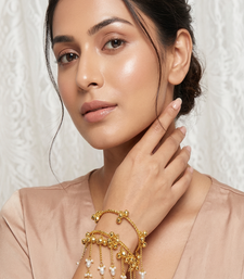 Kashmiri gold ghungroo kaleera bangles for bride – pearl dulhan kaleera bracelet set