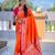 Orange Color Meenakari weawing  border Pethani silk saree