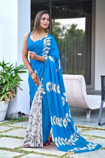 Bagru block print mulmul cotton sarees