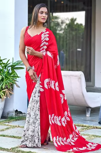 Bagru block print mulmul cotton sarees