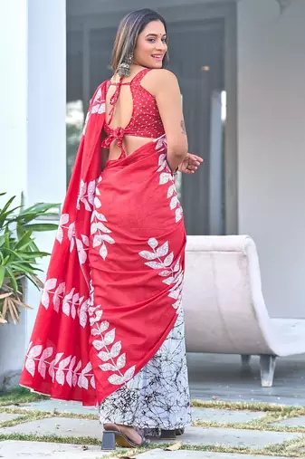 Bagru block print mulmul cotton sarees