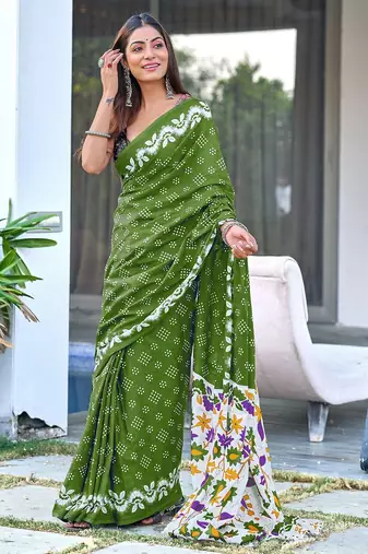 Churi hand block print mulmul cotton sarees