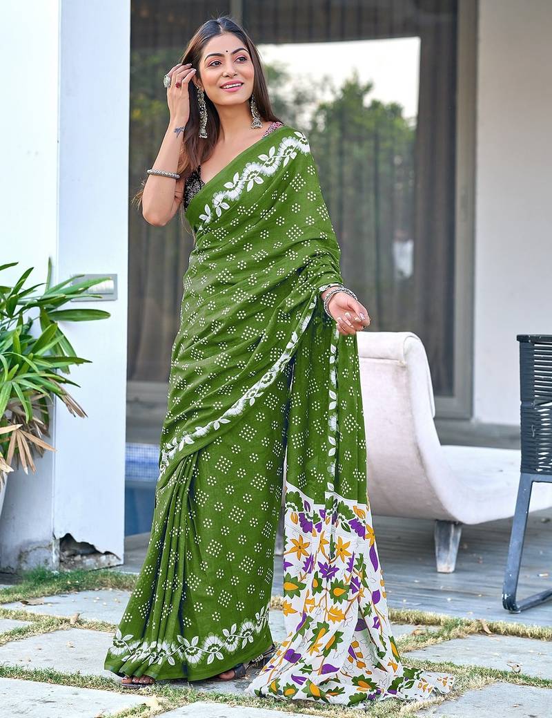 Churi hand block print mulmul cotton sarees