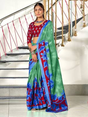 Hand block print mulmul cotton sarees 1