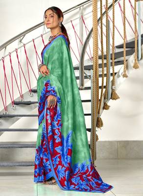 Hand block print mulmul cotton sarees 3