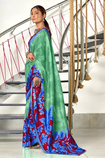Hand block print mulmul cotton sarees