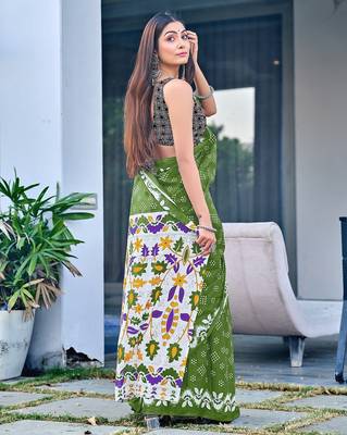 Churi hand block print mulmul cotton sarees 4