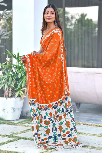 Churi hand block print mulmul cotton sarees