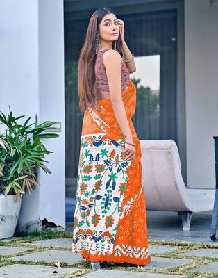 Churi hand block print mulmul cotton sarees 4