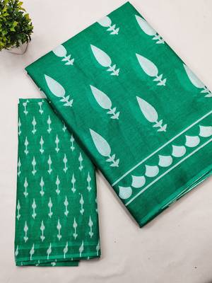 Pure cotton fancy bagru print sarees with blouse pice* 4