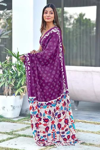 Churi hand block print mulmul cotton sarees
