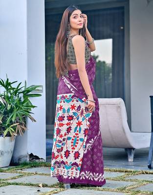 Churi hand block print mulmul cotton sarees 4