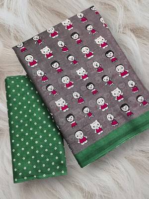 Cartoon hand block mulmul cotton sarees 5