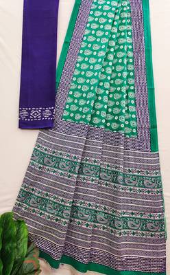 Ajrakh fancy hand block mulmul cotton sarees 5