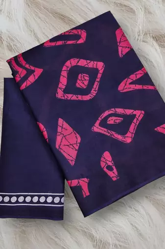 Batik style fancy hand block mulmul cotton sarees