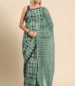 Jaipur hand block ikkat print sarees