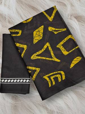 Batik style fancy hand block mulmul cotton sarees 5