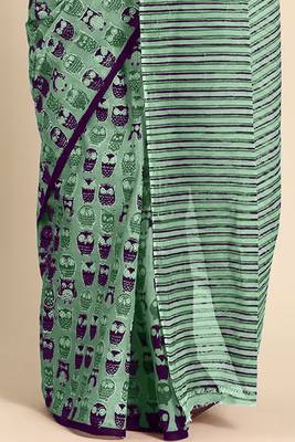 Jaipur hand block ikkat print sarees 3